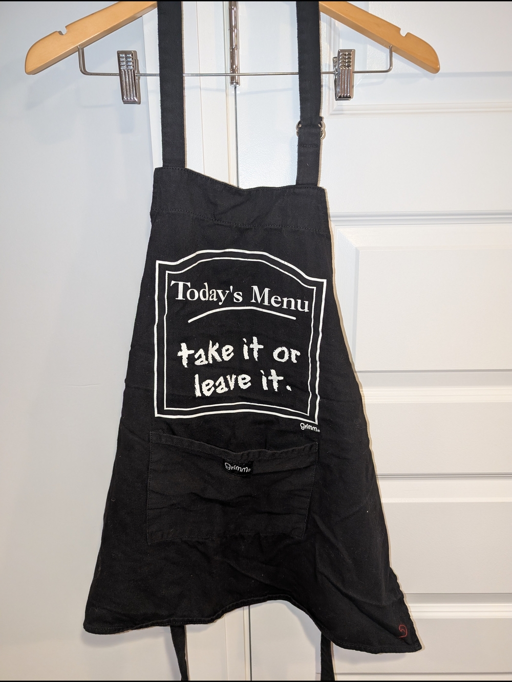'Today's Menu, Take It Or Leave It' Black Apron
